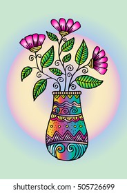 flowers and vase
