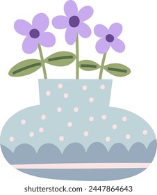 Flowers In Vase Abstract Vector Illustration