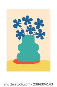 Blumen in Vase mit Vektorhintergrund