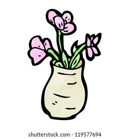 Blumen auf Vasencartoon