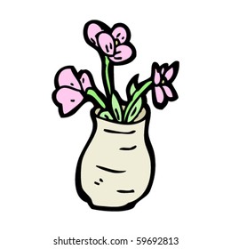 flowers in vase cartoon