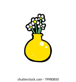 flowers in vase cartoon