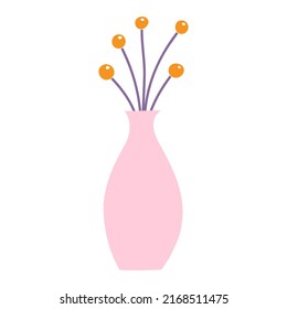 Flowers in a Vase Hand-drawn Vector Illustration