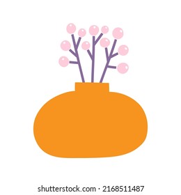 Flores en una ilustración vectorial dibujada a mano de grano