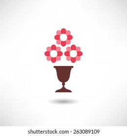 Flowers in a vase icon