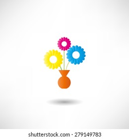 Flowers in a vase icon