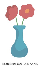 flowers in a vase icon flat