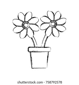 Flowers in vase icon vector illustration graphic design