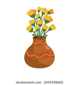 flowers in a vase illustration vector