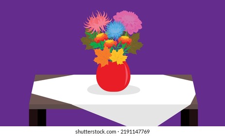 flowers in a vase on the table