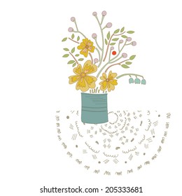 Flowers in a vase. Vector