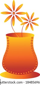 Flowers in vase vector illustration