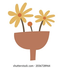 Blumen in einer Vase. Vektorgrafik. 