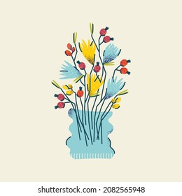 Blumen in einer Vase. Vektorgrafik
