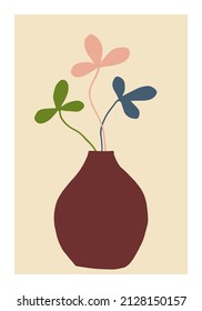 flowers in a vase. vector illustration