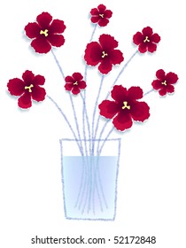 Flowers in a vase, vector illustration