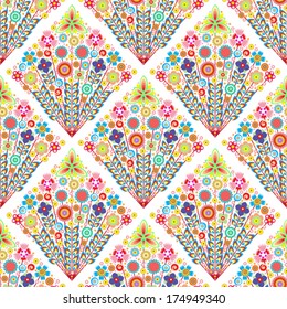 flowers, vector, abstract seamless pattern, endless floral background Designs can be use for fashion, mass print production, advertising, web and other various applications. 