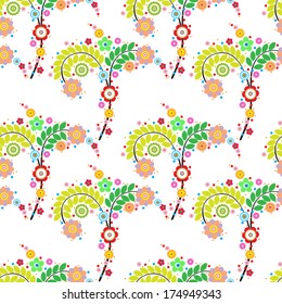 flowers, vector, abstract seamless pattern, endless floral background Designs can be use for fashion, mass print production, advertising, web and other various applications. 