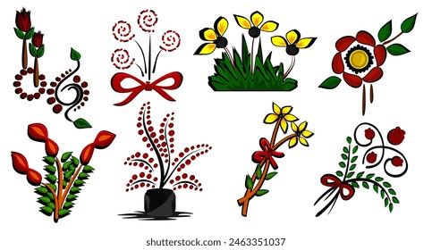 Flores Colección de Arte vectorial para aquellos que aman las flores.