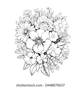 Flowers Vector Art line art