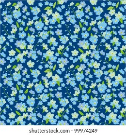 Flowers. Vector. Beautiful background with forget-me-not flowers ornament.