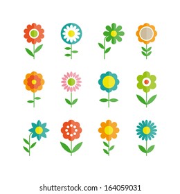 flowers vector design. Set of floral icon