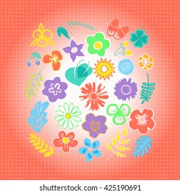 Flowers vector design. Set of floral icon.