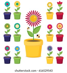 flowers vector design. Set of floral icon