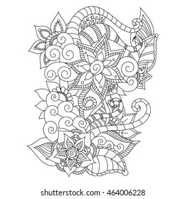 Flowers, Vector flowers, doodle flowers, zentangle flowers, ethnic flowers, coloring flowers, oriental flowers, book page flowers, template flowers