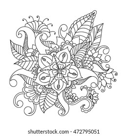 Flowers, Vector flowers, doodle flowers, zentangle flowers, ethnic flowers, coloring flowers, oriental flowers, book page flowers, template flowers