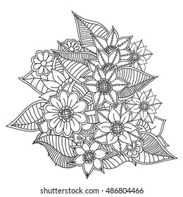 Flowers, Vector flowers, doodle flowers, zentangle flowers, ethnic flowers, coloring flowers, oriental flowers, book page flowers, template flowers