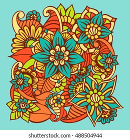 Flowers, Vector flowers, doodle flowers, zentangle flowers, ethnic flowers, coloring flowers, oriental flowers, book page flowers, template flowers