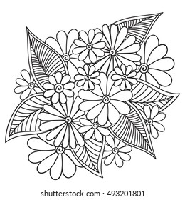 Flowers, Vector flowers, doodle flowers, zentangle flowers, ethnic flowers, coloring flowers, oriental flowers, book page flowers, template flowers