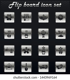 flowers vector flip mechanical icons for user interface design