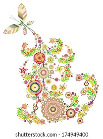 Flowers vector, floral composition with butterfly Designs can be use for fashion, mass print production, advertising, web and other various applications. 