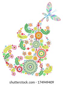 Flowers vector, floral composition with butterfly Designs can be use for fashion, mass print production, advertising, web and other various applications. 
