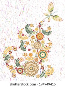 Flowers vector, floral composition with butterfly Designs can be use for fashion, mass print production, advertising, web and other various applications. 