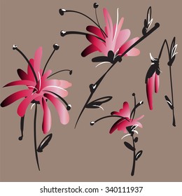 Flowers. Vector graphic.