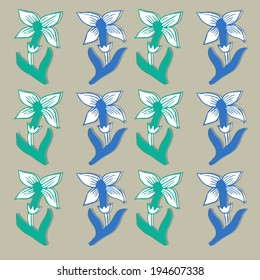 flowers, vector, graphic, drawing, illustration, pattern, print