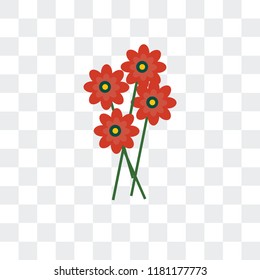 Flowers vector icon isolated on transparent background, Flowers logo concept