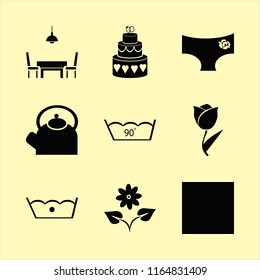 flowers vector icons set. with delicate gentle degrees, flower, cake wedding and tulip in set