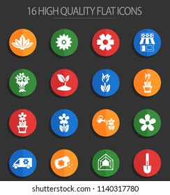 flowers vector icons for web and user interface design