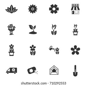 flowers vector icons for web and user interface design