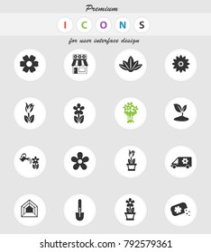 flowers vector icons for web and user interface design
