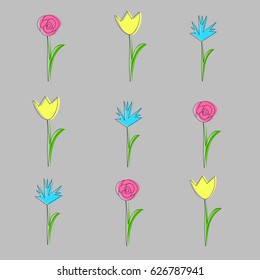 Flowers. Vector illustration.