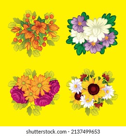 flowers vector illustration is designed for t-shirt on white background.eps