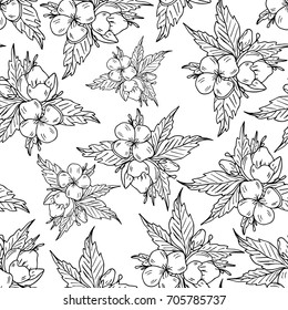 Flowers vector illustration. Doodle style. Design icon, print, logo, poster, symbol, decor, textile, paper, card. 
