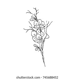 Flowers vector illustration. Doodle style. Design, print, logo, decor, textile, paper.