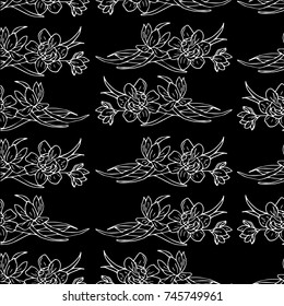 Flowers vector illustration. Doodle style. Design, print, logo, decor, textile, paper.