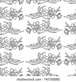 Flowers vector illustration. Doodle style. Design, print, logo, decor, textile, paper.